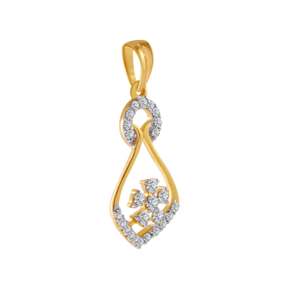 18KT (750) Yellow Gold And Diamond Pendant For Women - Image 4