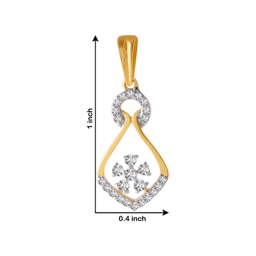 18KT (750) Yellow Gold And Diamond Pendant For Women - Image 5
