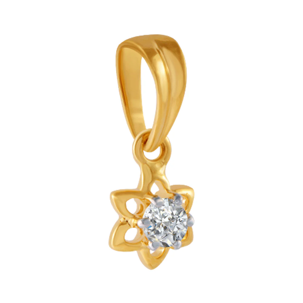 18KT (750) Yellow Gold And Diamond Pendant For Women