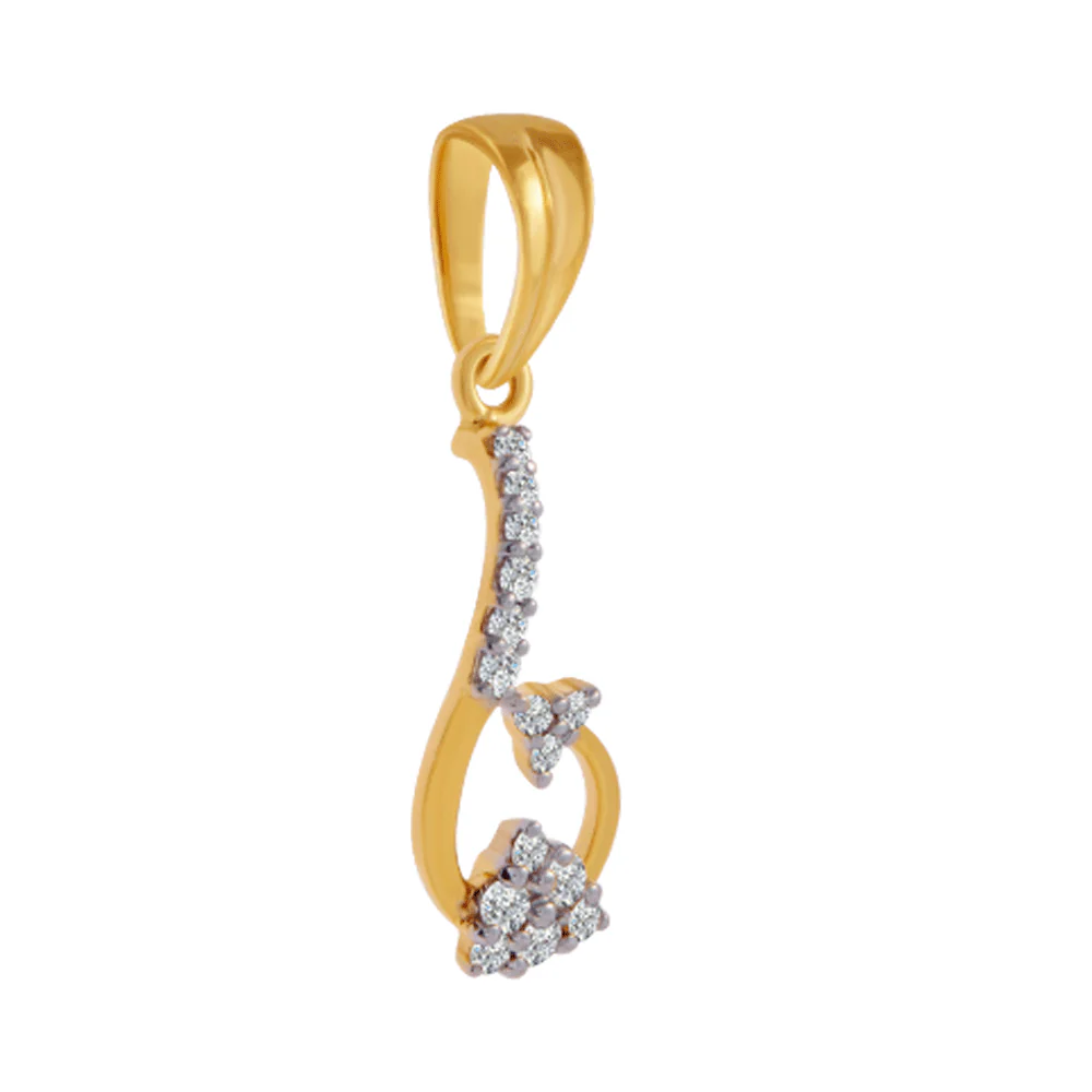 18KT (750) Yellow Gold And Diamond Pendant For Women