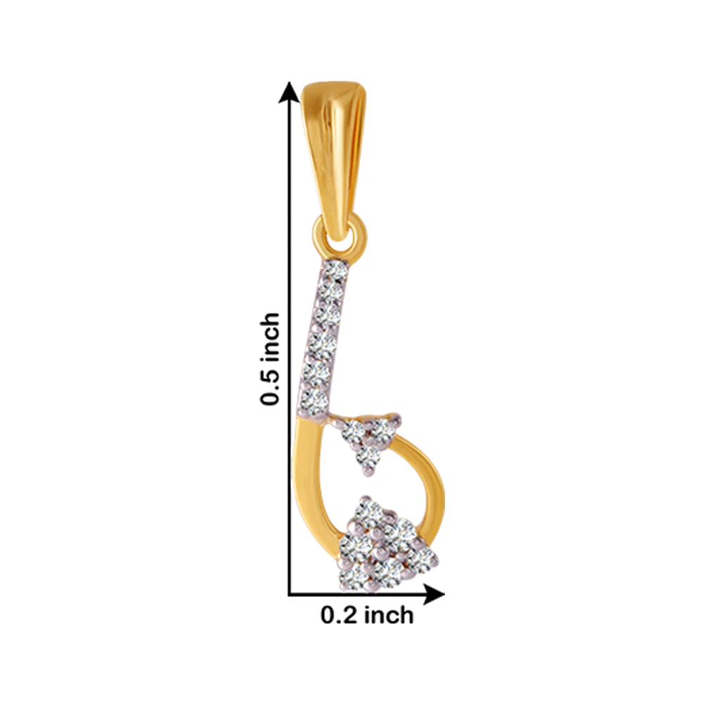 18KT (750) Yellow Gold And Diamond Pendant For Women - Image 2