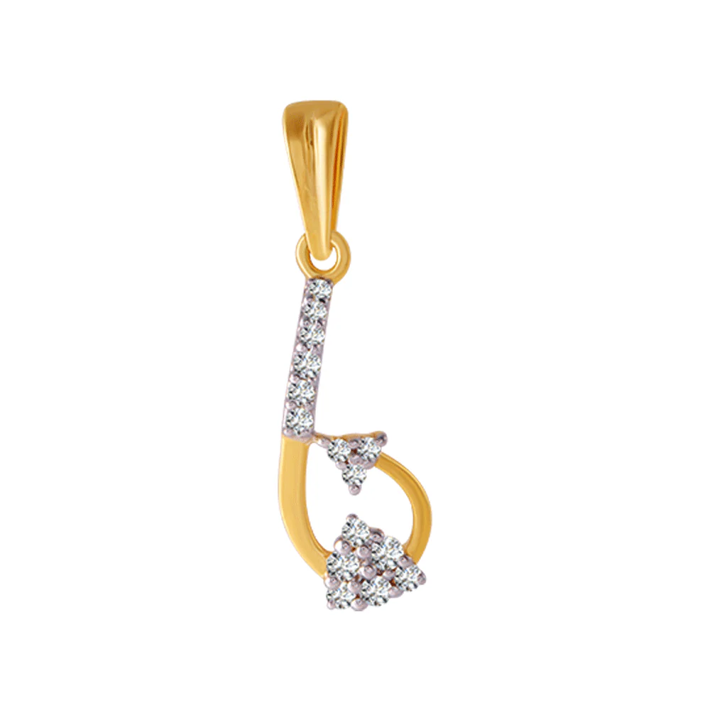 18KT (750) Yellow Gold And Diamond Pendant For Women - Image 3