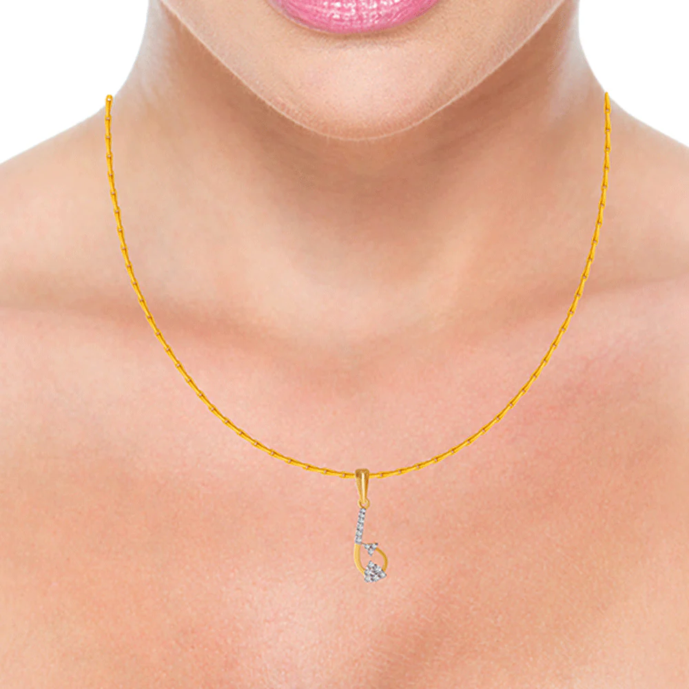 18KT (750) Yellow Gold And Diamond Pendant For Women - Image 4