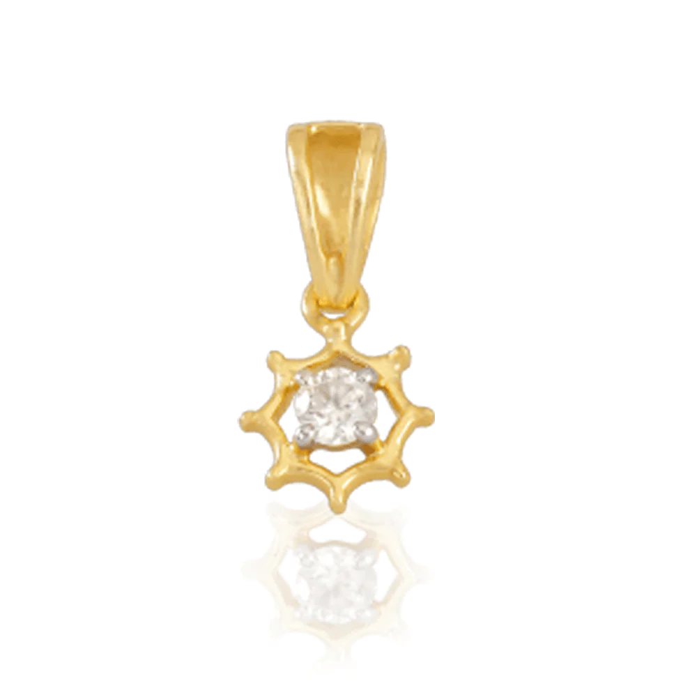 18KT (750) Yellow Gold And Diamond Pendant For Women