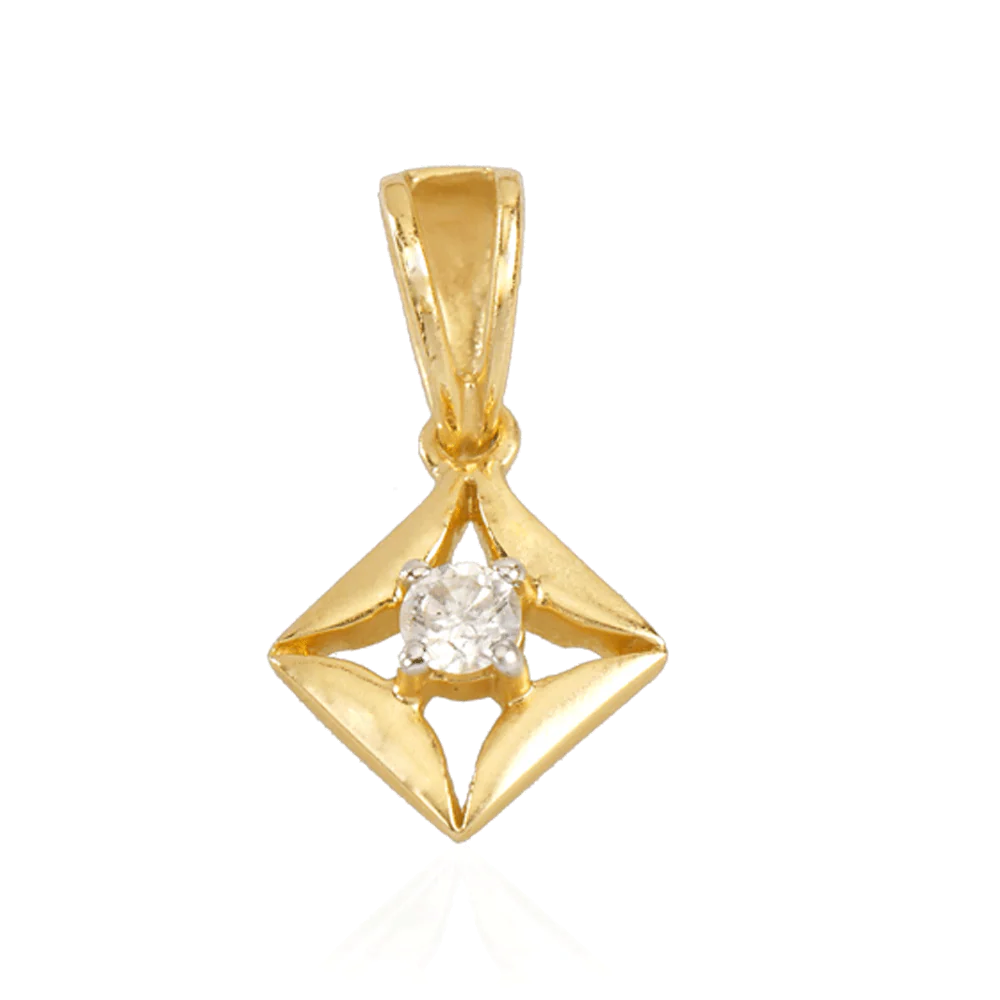 18KT (750) Yellow Gold And Diamond Pendant For Women