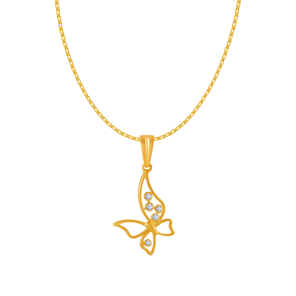 18KT (750) Yellow Gold And Diamond Pendant For Women