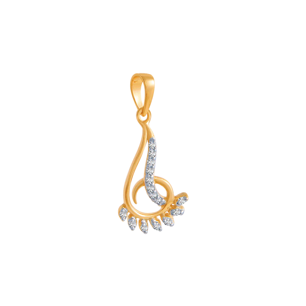18KT (750) Yellow Gold And Diamond Pendant For Women - Image 3