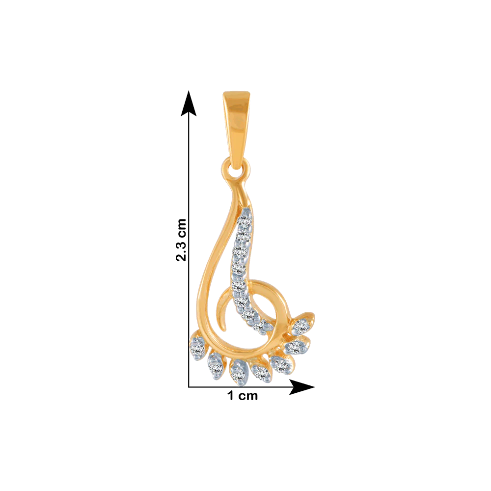 18KT (750) Yellow Gold And Diamond Pendant For Women - Image 4