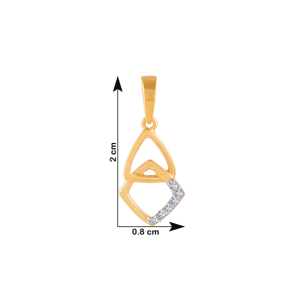 18KT (750) Yellow Gold And Diamond Pendant For Women - Image 4