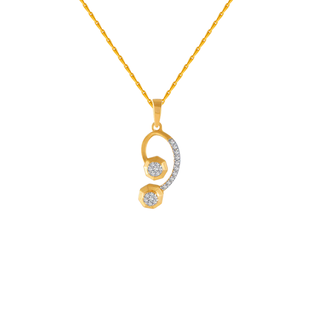 18KT (750) Yellow Gold And Diamond Pendant For Women