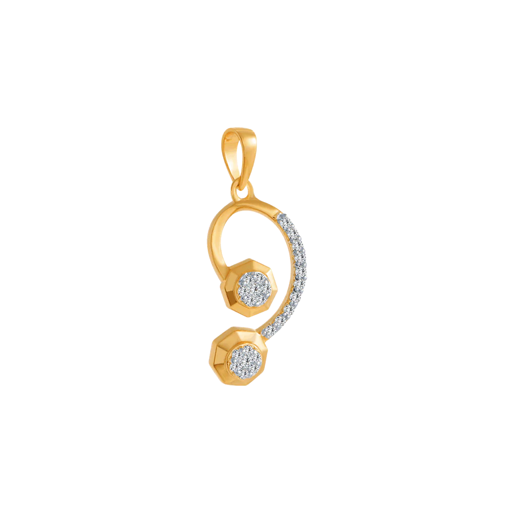 18KT (750) Yellow Gold And Diamond Pendant For Women - Image 3