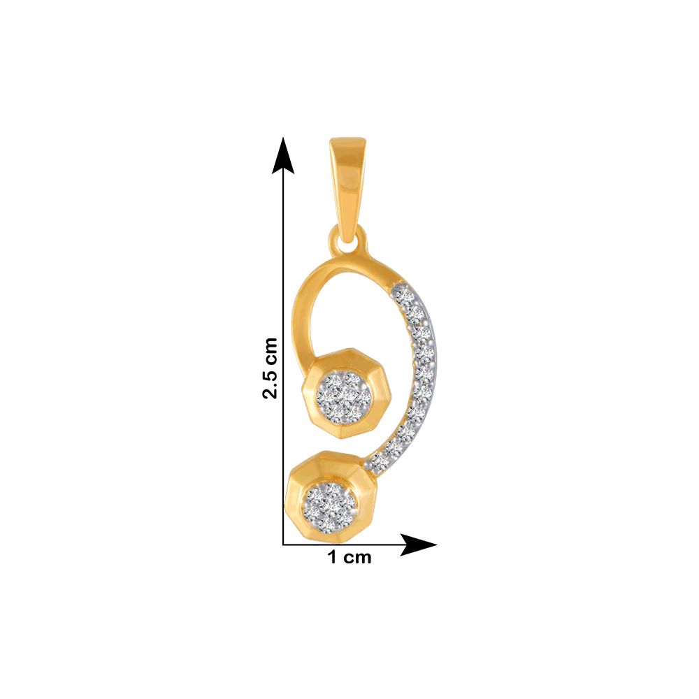 18KT (750) Yellow Gold And Diamond Pendant For Women - Image 4