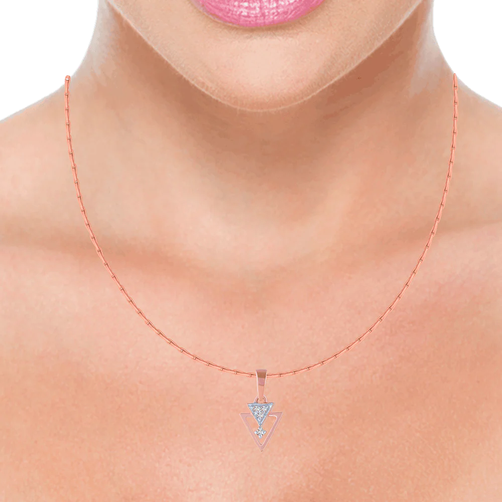18KT (750) Yellow Gold And Diamond Pendant For Women - Image 2