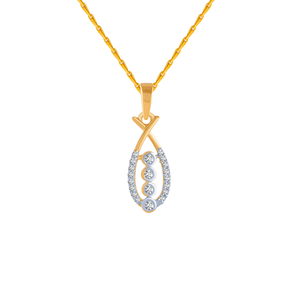 18KT (750) Yellow Gold And Diamond Pendant For Women