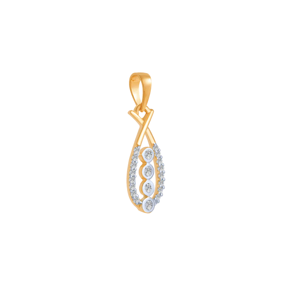 18KT (750) Yellow Gold And Diamond Pendant For Women - Image 3