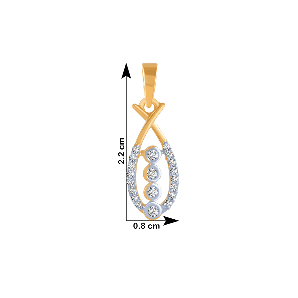 18KT (750) Yellow Gold And Diamond Pendant For Women - Image 4