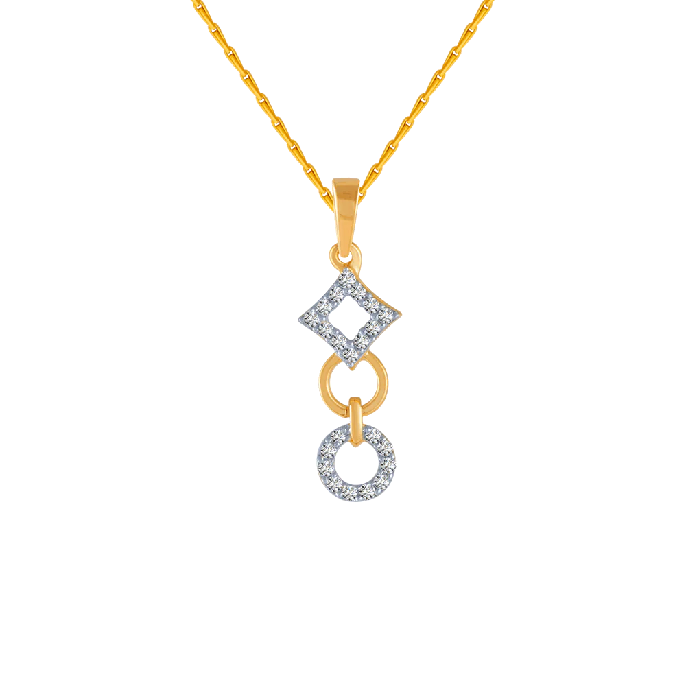 18KT (750) Yellow Gold And Diamond Pendant For Women