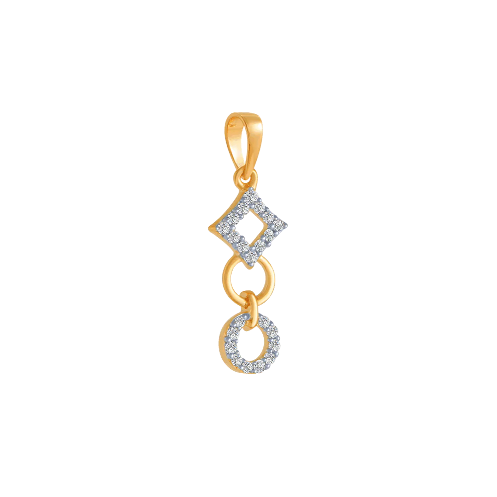 18KT (750) Yellow Gold And Diamond Pendant For Women - Image 3