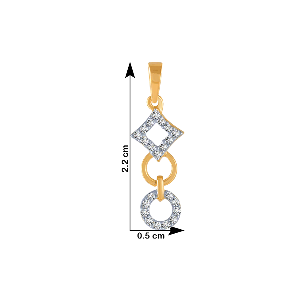 18KT (750) Yellow Gold And Diamond Pendant For Women - Image 4