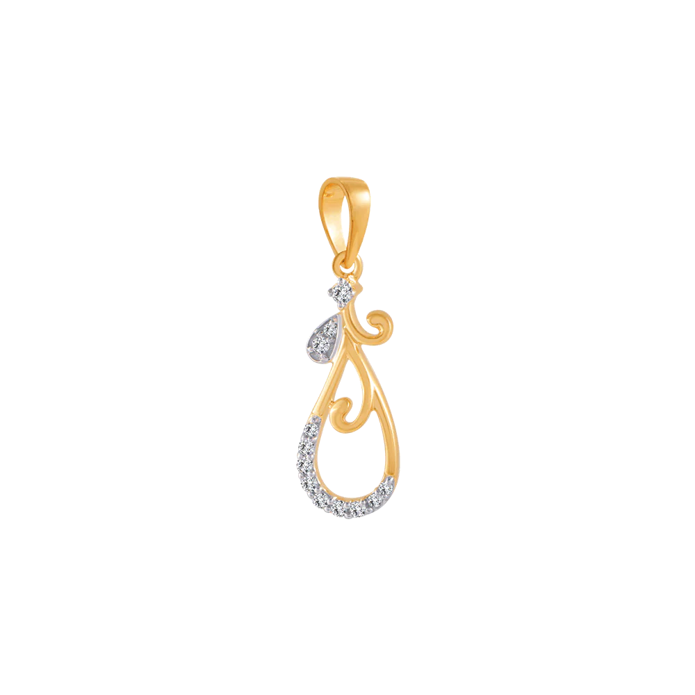 18KT (750) Yellow Gold And Diamond Pendant For Women - Image 3