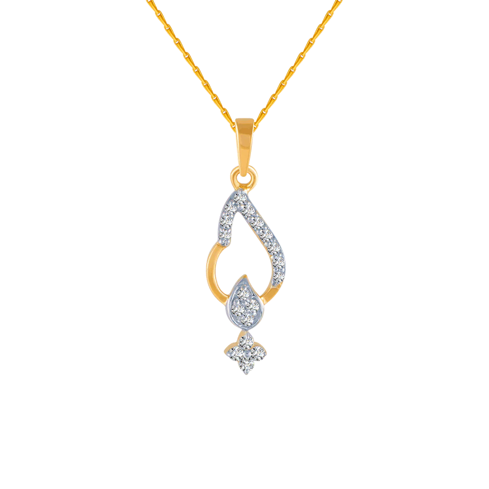 18KT (750) Yellow Gold And Diamond Pendant For Women