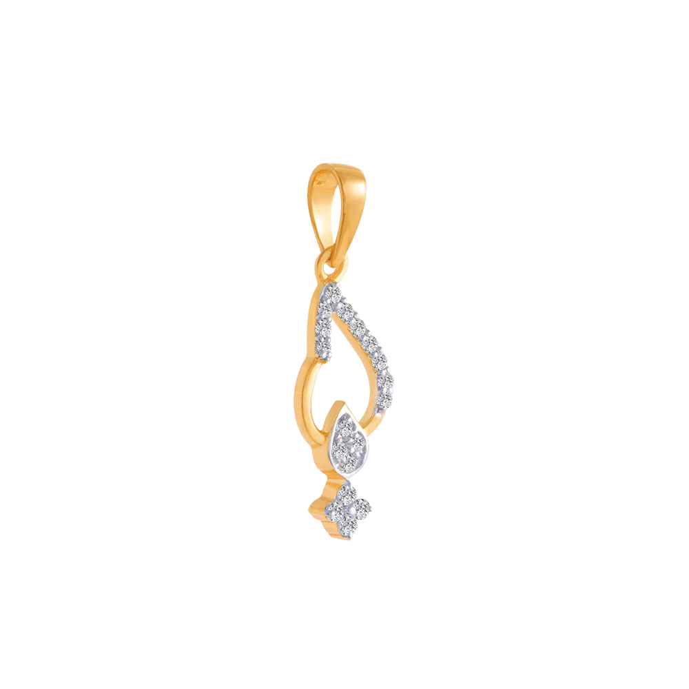 18KT (750) Yellow Gold And Diamond Pendant For Women - Image 3