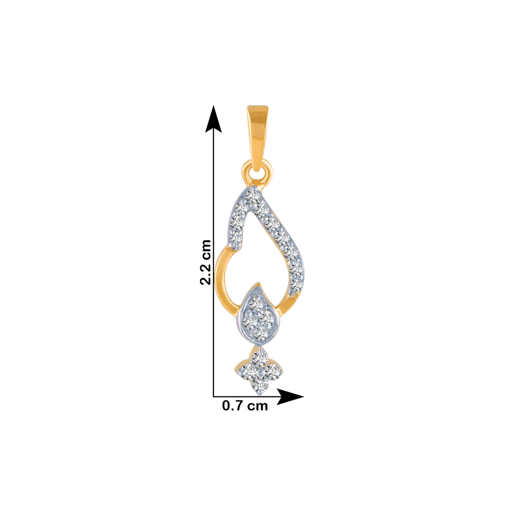 18KT (750) Yellow Gold And Diamond Pendant For Women - Image 4