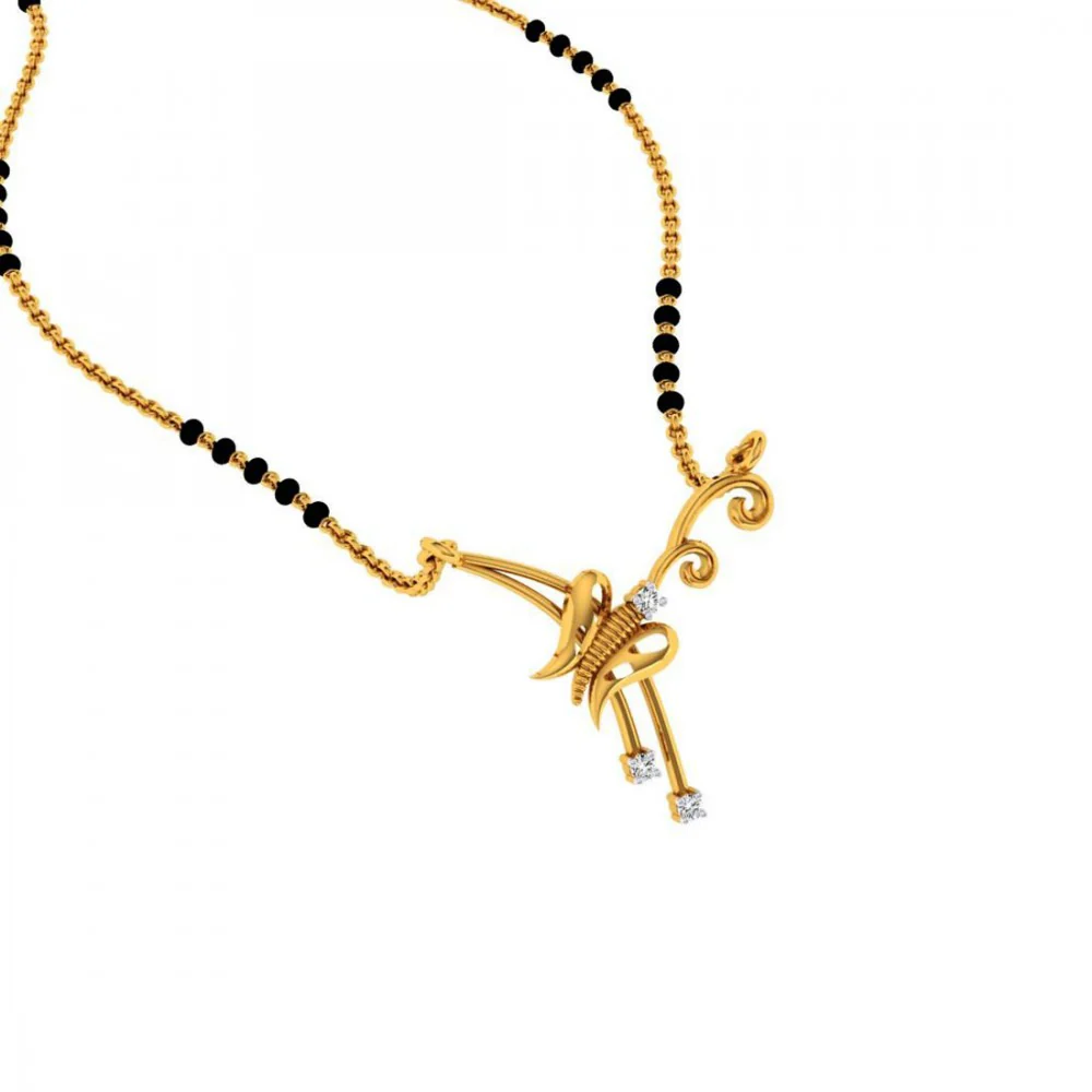 18KT (750) Yellow Gold And Diamond Pendant For Women - Image 2