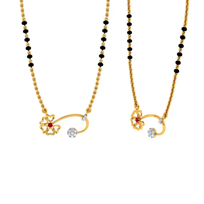 18KT (750) Yellow Gold And Diamond Pendant For Women - Image 8