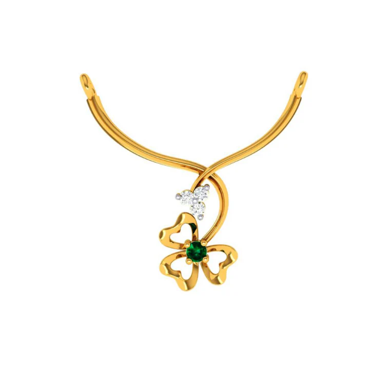 18KT (750) Yellow Gold And Diamond Pendant For Women