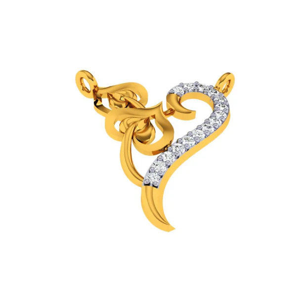 18KT (750) Yellow Gold And Diamond Pendant For Women - Image 2