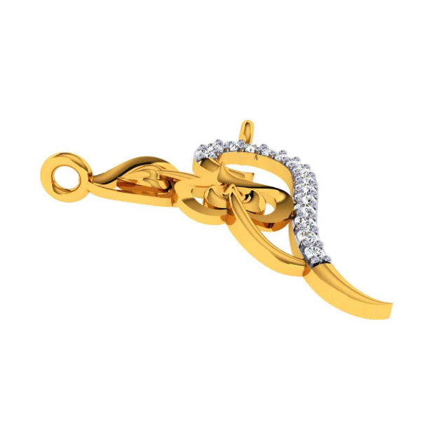 18KT (750) Yellow Gold And Diamond Pendant For Women - Image 3