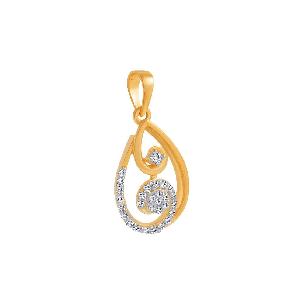 18KT (750) Yellow Gold And Diamond Pendant For Women - Image 2