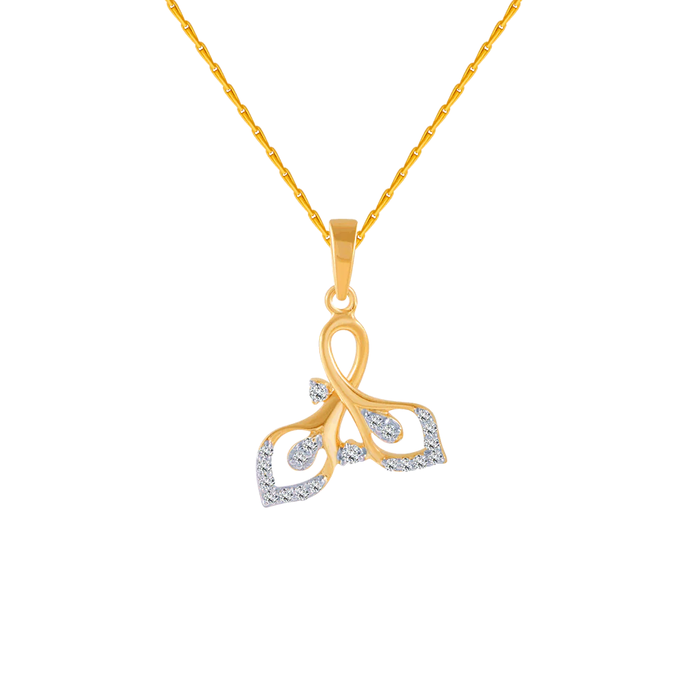 18KT (750) Yellow Gold And Diamond Pendant For Women
