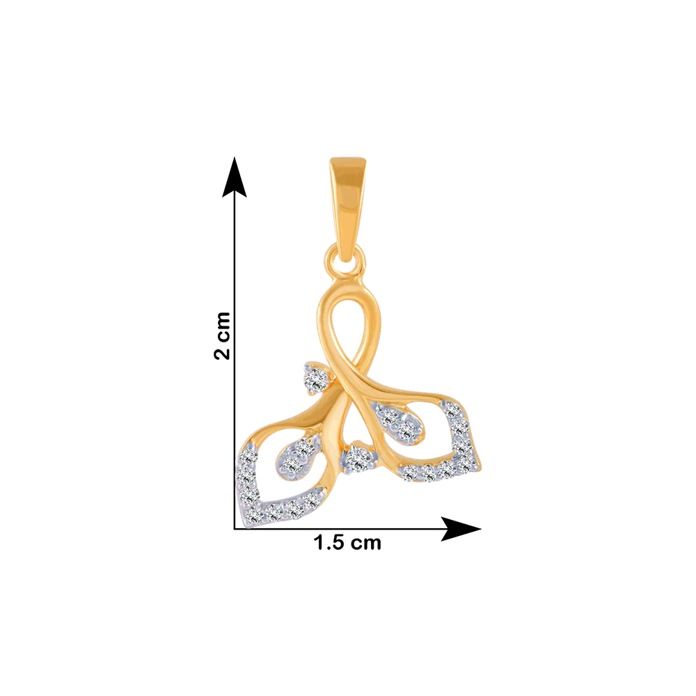 18KT (750) Yellow Gold And Diamond Pendant For Women - Image 4