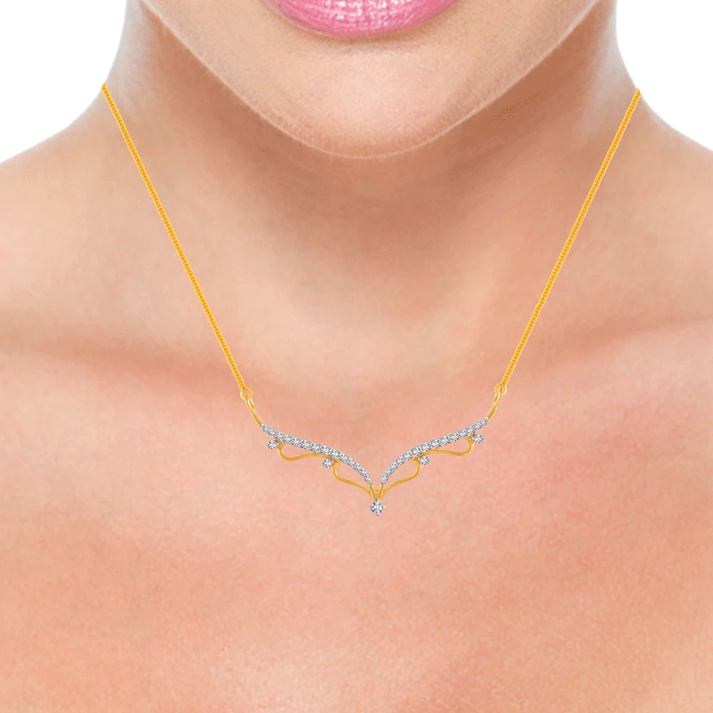 18KT (750) Yellow Gold And Diamond Pendant For Women - Image 2