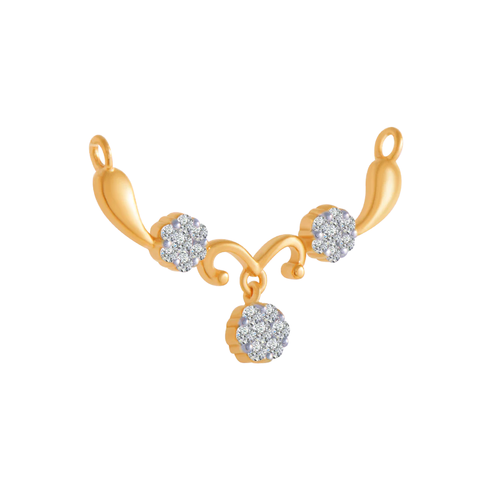 18KT (750) Yellow Gold And Diamond Pendant For Women - Image 3