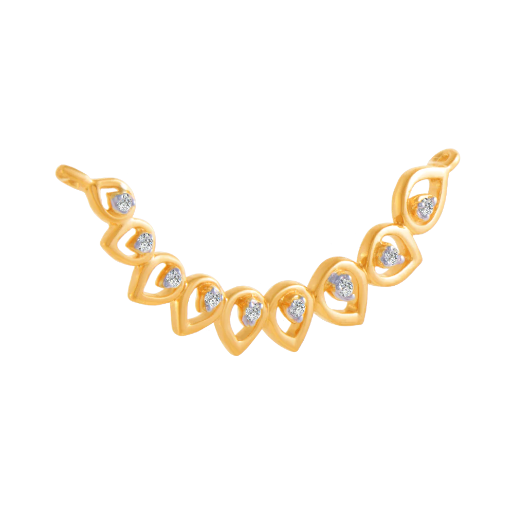 18KT (750) Yellow Gold And Diamond Pendant For Women - Image 3