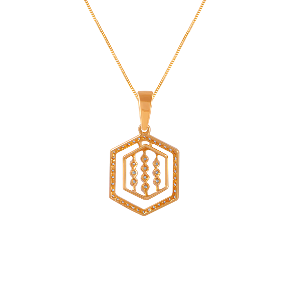 18KT (750) Yellow Gold And Diamond Pendant For Women - Image 3