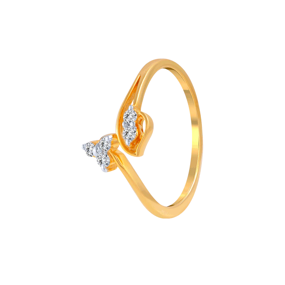 18KT (750) Yellow Gold And Diamond Ring For Women - Image 3