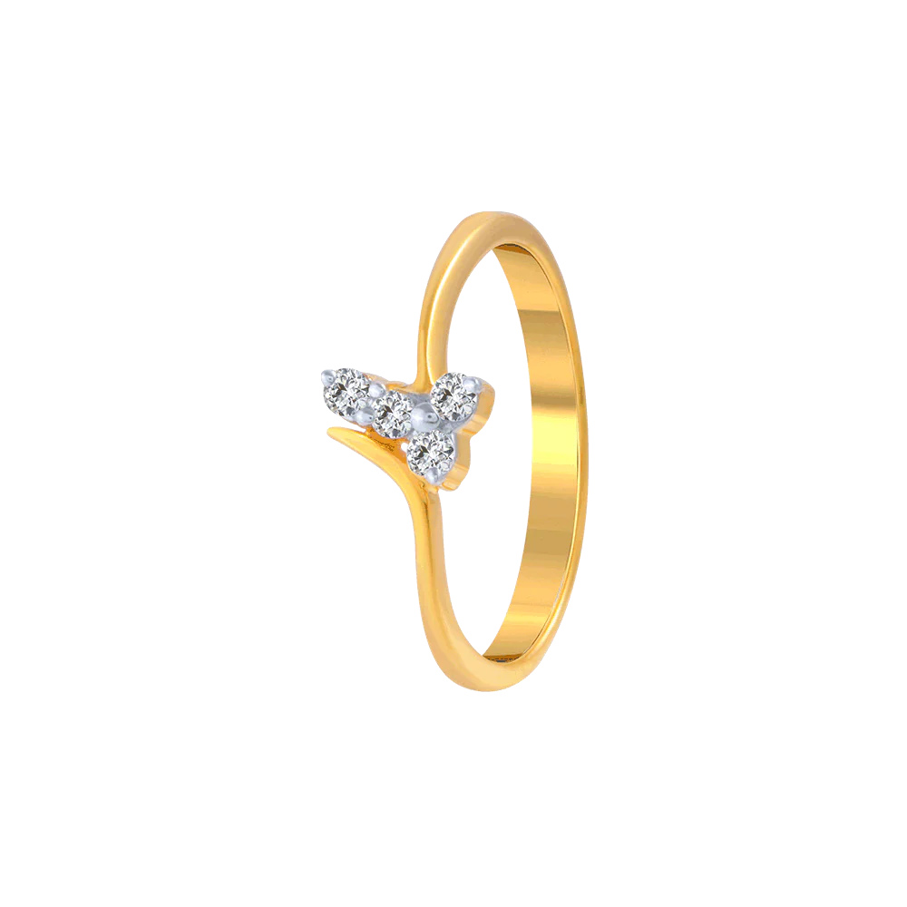 18KT (750) Yellow Gold And Diamond Ring For Women