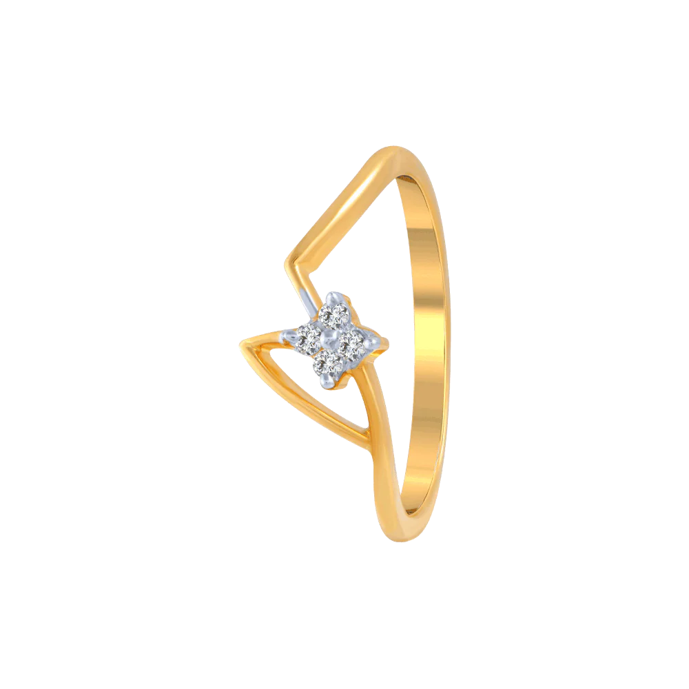 18KT (750) Yellow Gold And Diamond Ring For Women