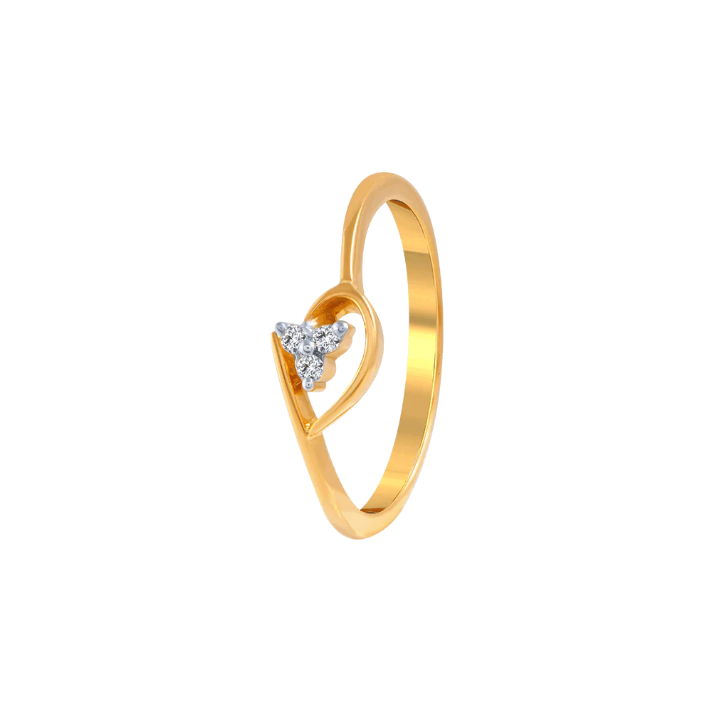18KT (750) Yellow Gold And Diamond Ring For Women