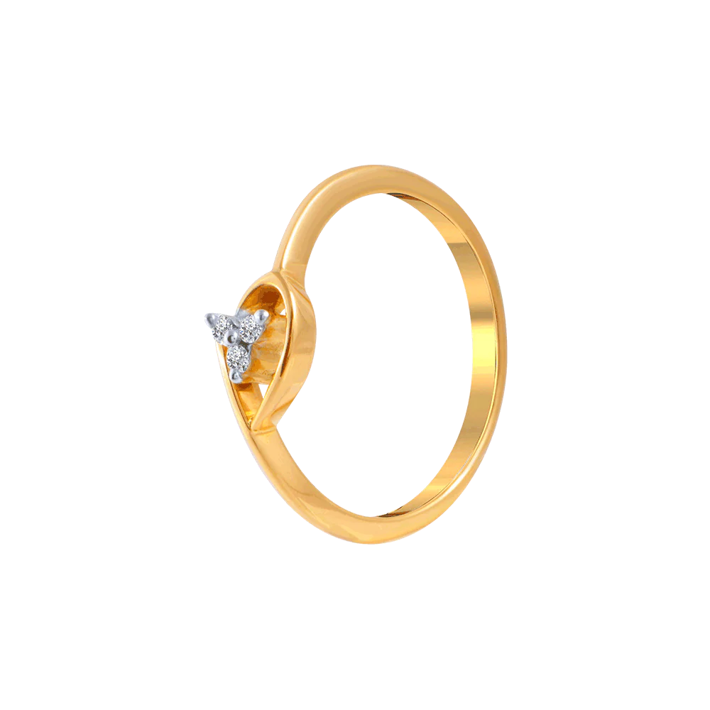 18KT (750) Yellow Gold And Diamond Ring For Women - Image 3