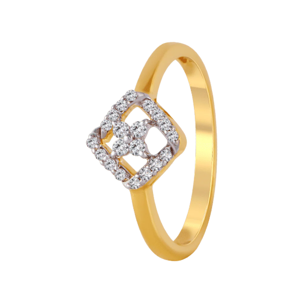 18KT (750) Yellow Gold And Diamond Ring For Women