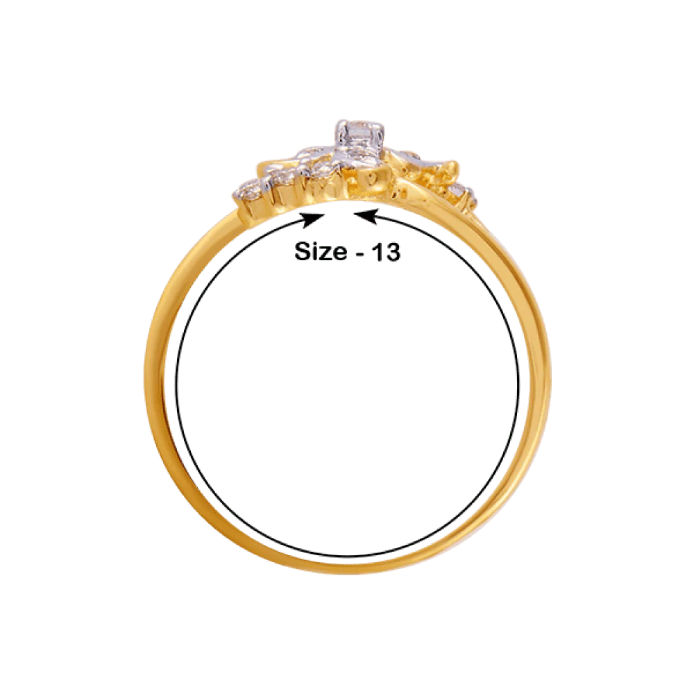 18KT (750) Yellow Gold And Diamond Ring For Women - Image 2