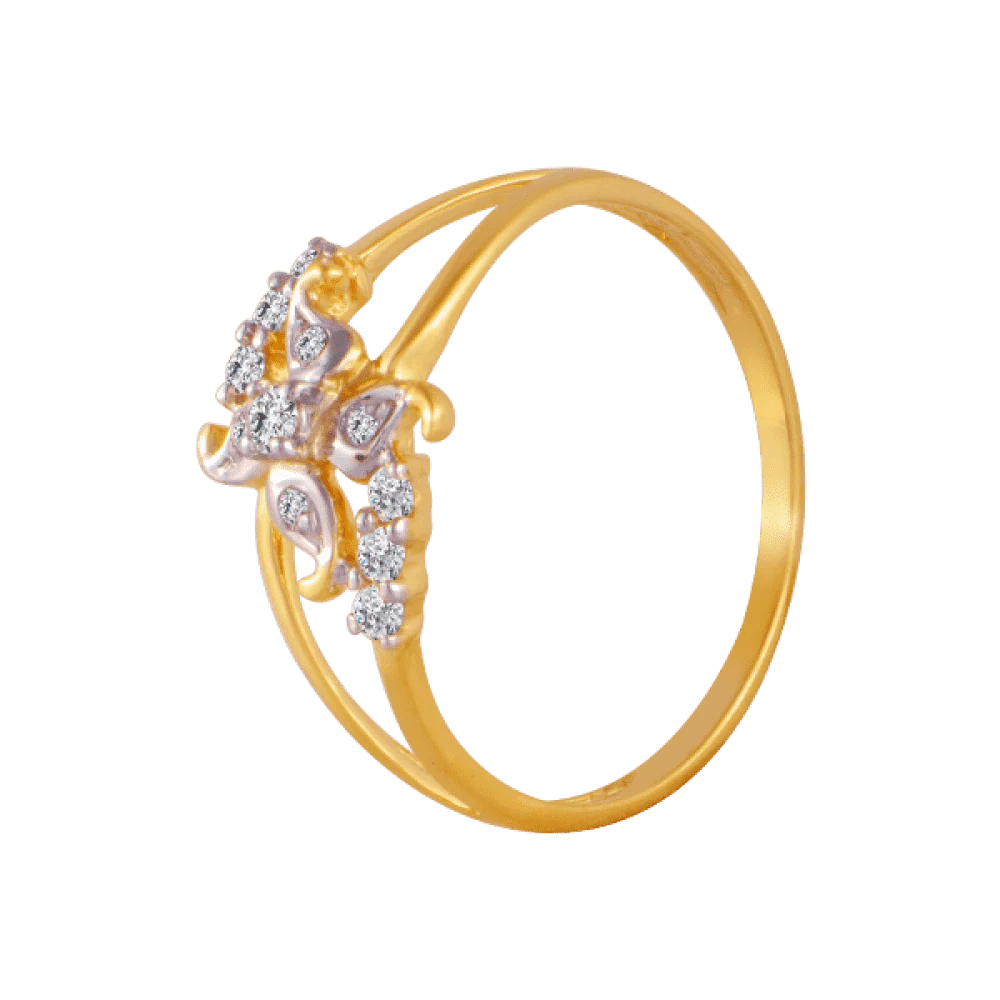 18KT (750) Yellow Gold And Diamond Ring For Women - Image 3