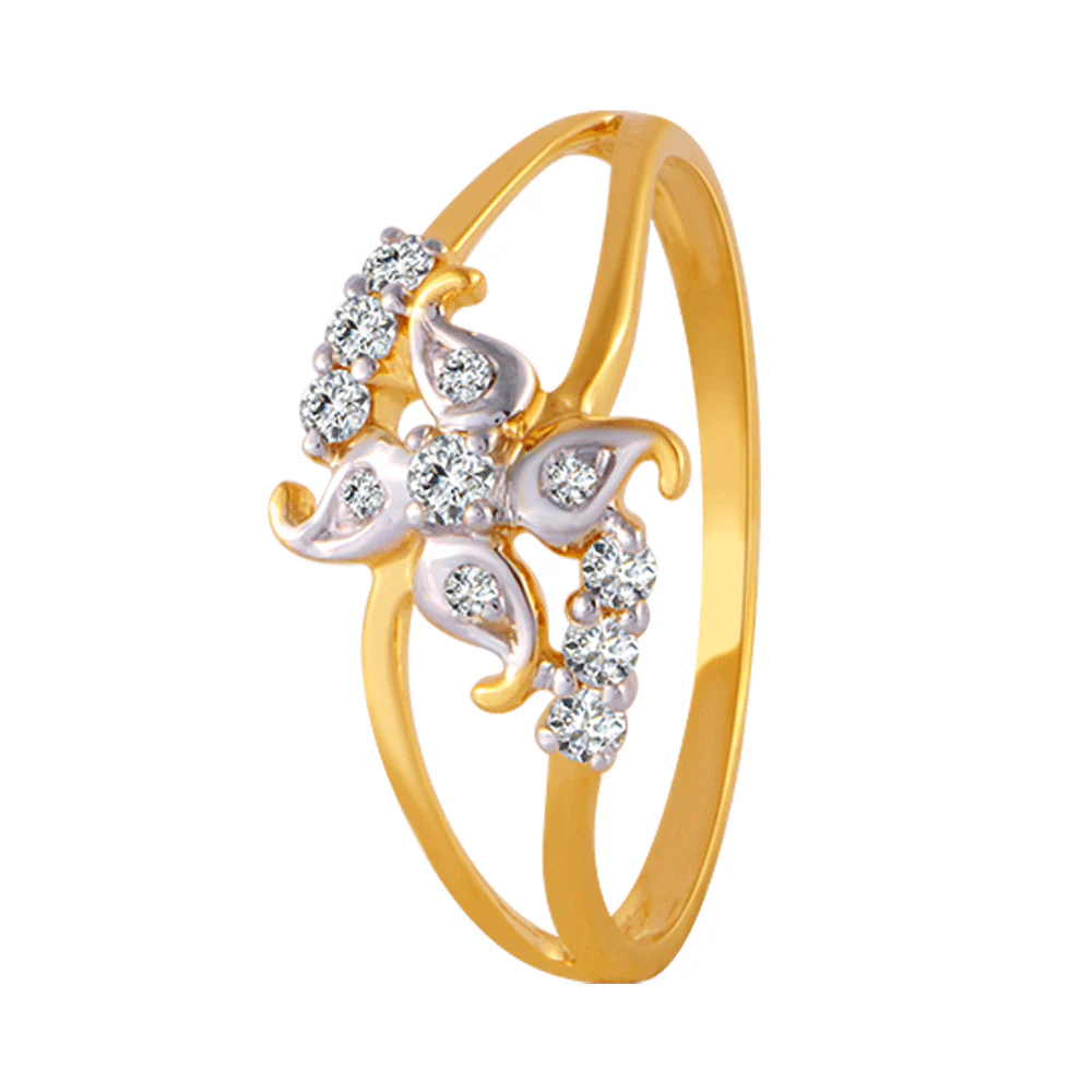 18KT (750) Yellow Gold And Diamond Ring For Women - Image 4