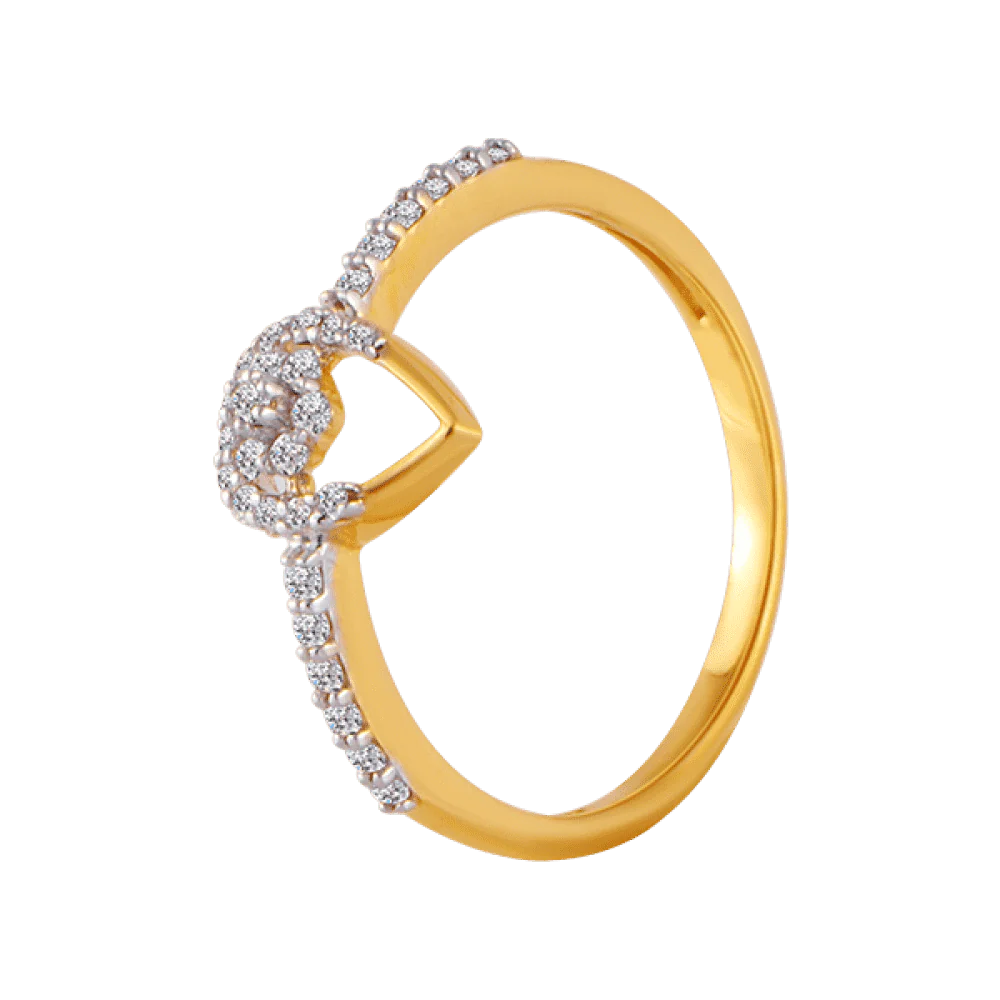 18KT (750) Yellow Gold And Diamond Ring For Women - Image 3