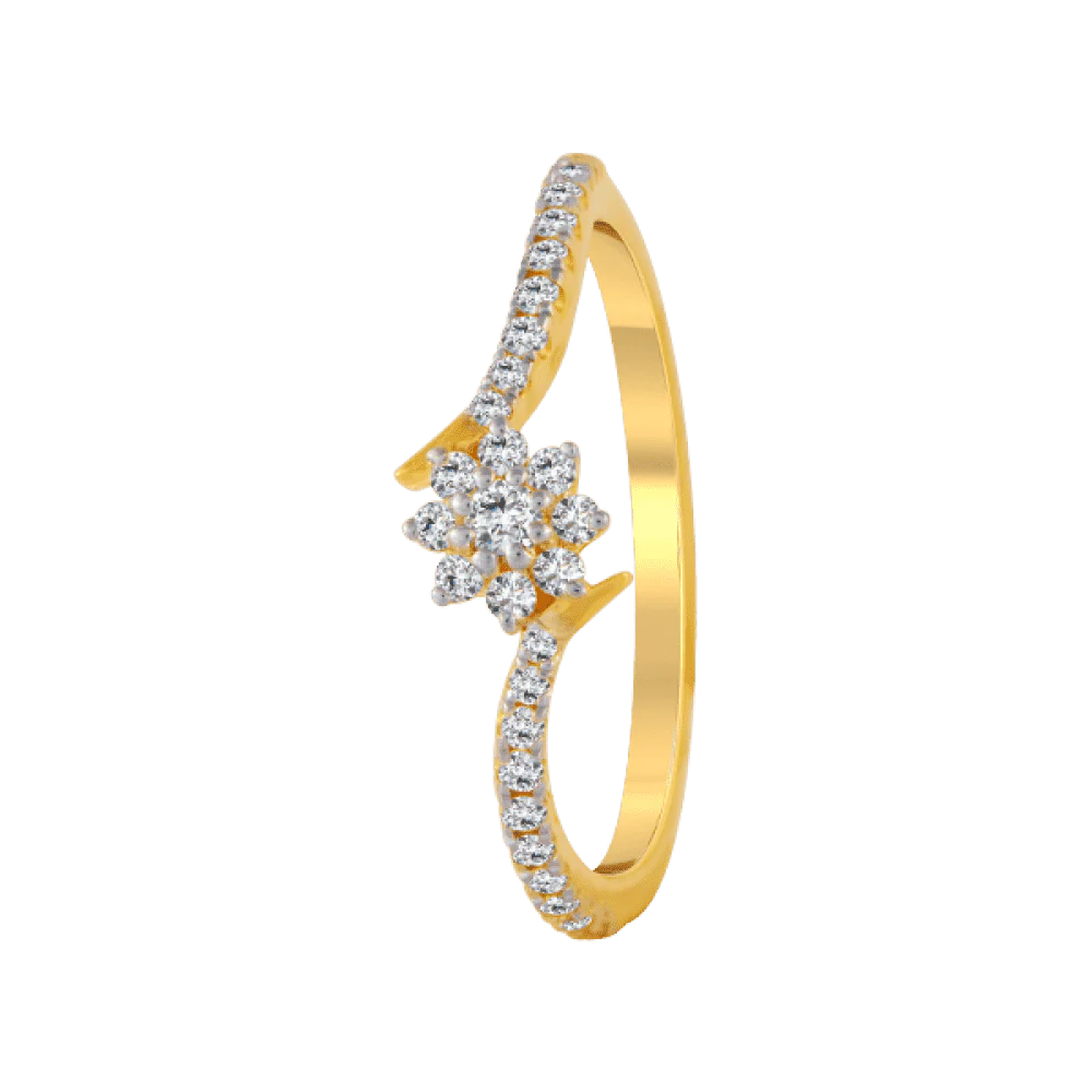 18KT (750) Yellow Gold And Diamond Ring For Women
